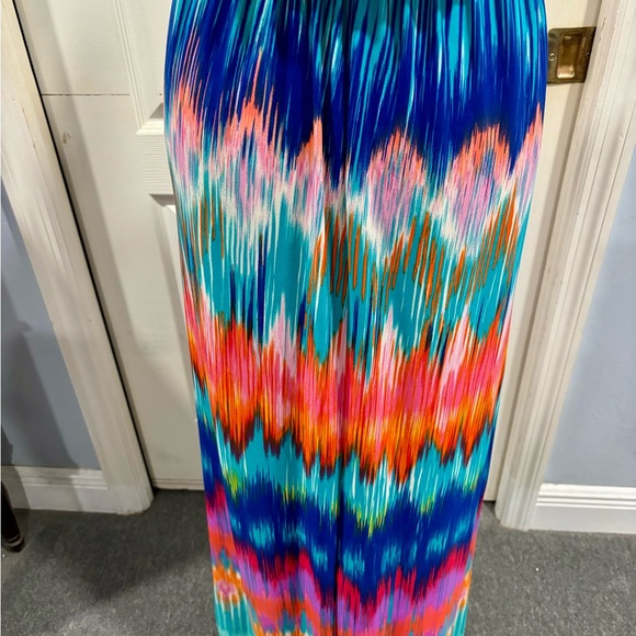Bisou Bisou Multi Color Maxi Dress Size 6 - Picture 5 of 7